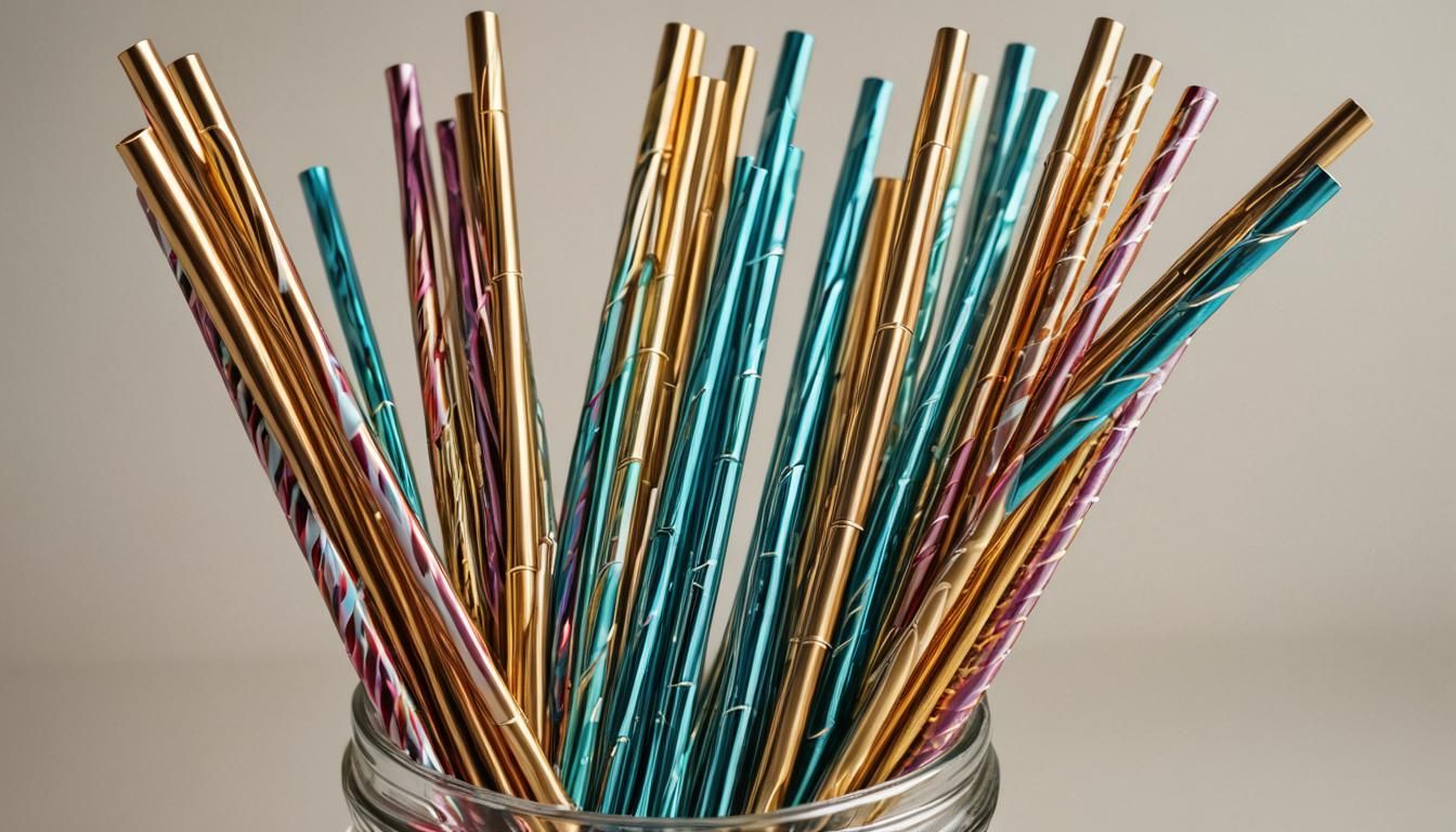 Eco-Friendly Metal Straws in Abstract Art