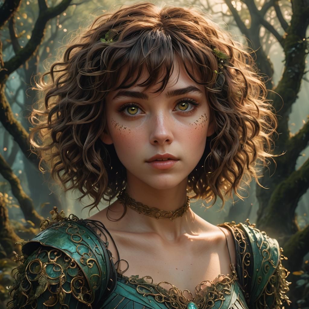 Girl with Aqua Eyes: Digital Art Masterpiece