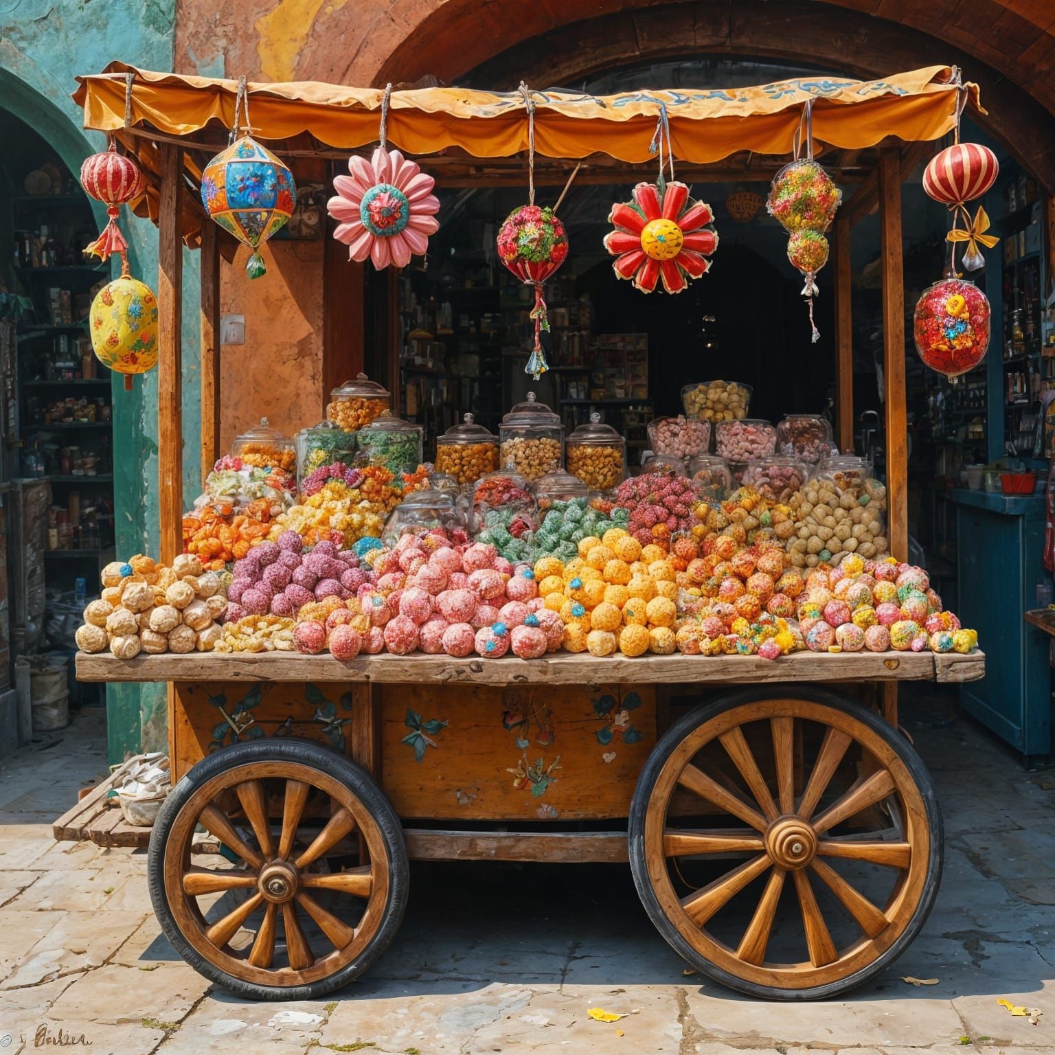Vintage Candy and Snack Street Scene