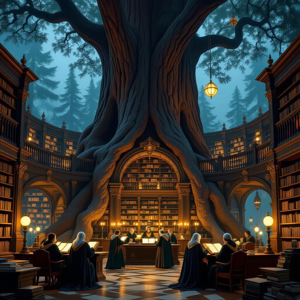 Sequoia Library: Renaissance Art with Steampunk Elegance