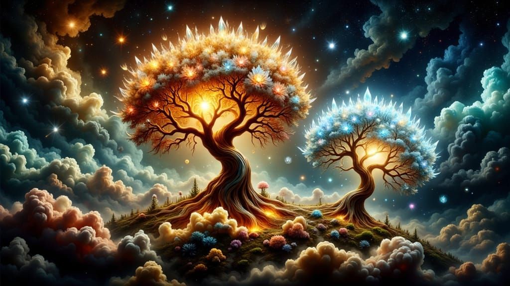 Ethereal Trees of Elvish Wonder in Starlight