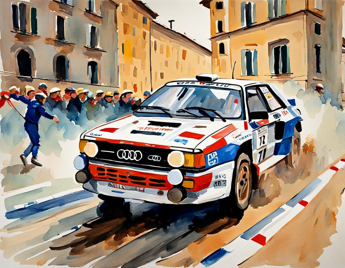 Rally Racing in Italy: Gouache Impressionist Quattro