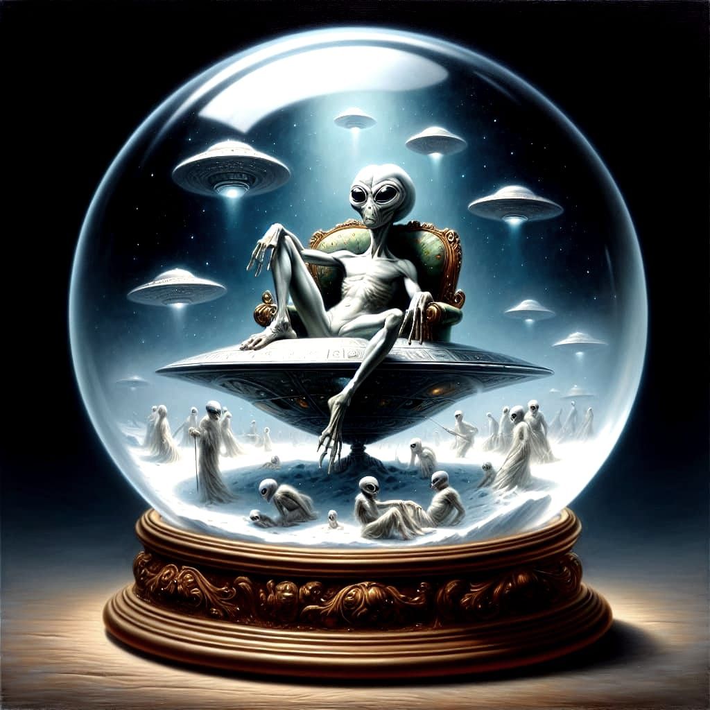 Alien in Snow Globe: Ethereal Romanticism