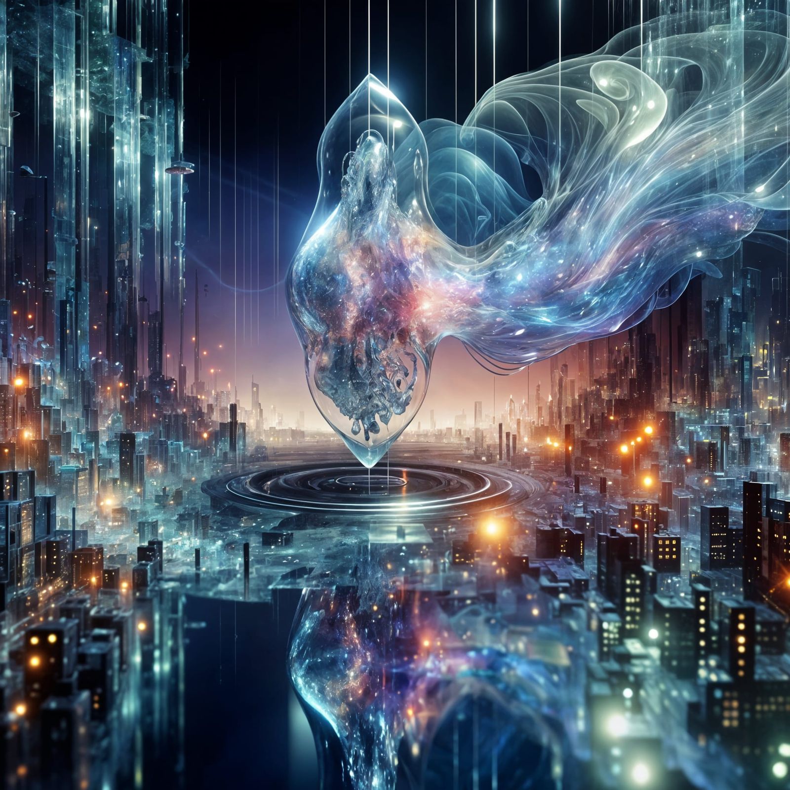 Ethereal Water Sculpture Defies Reality in a Kaleidoscopic C...