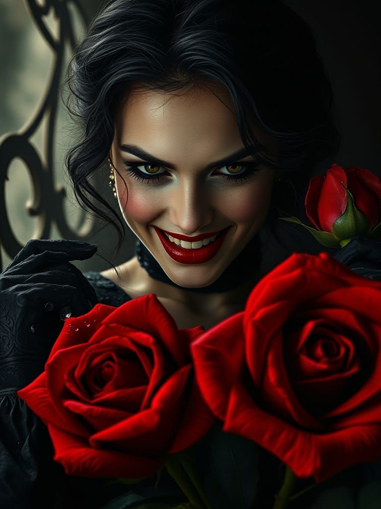 Sultry Woman in Noir Hyperrealism