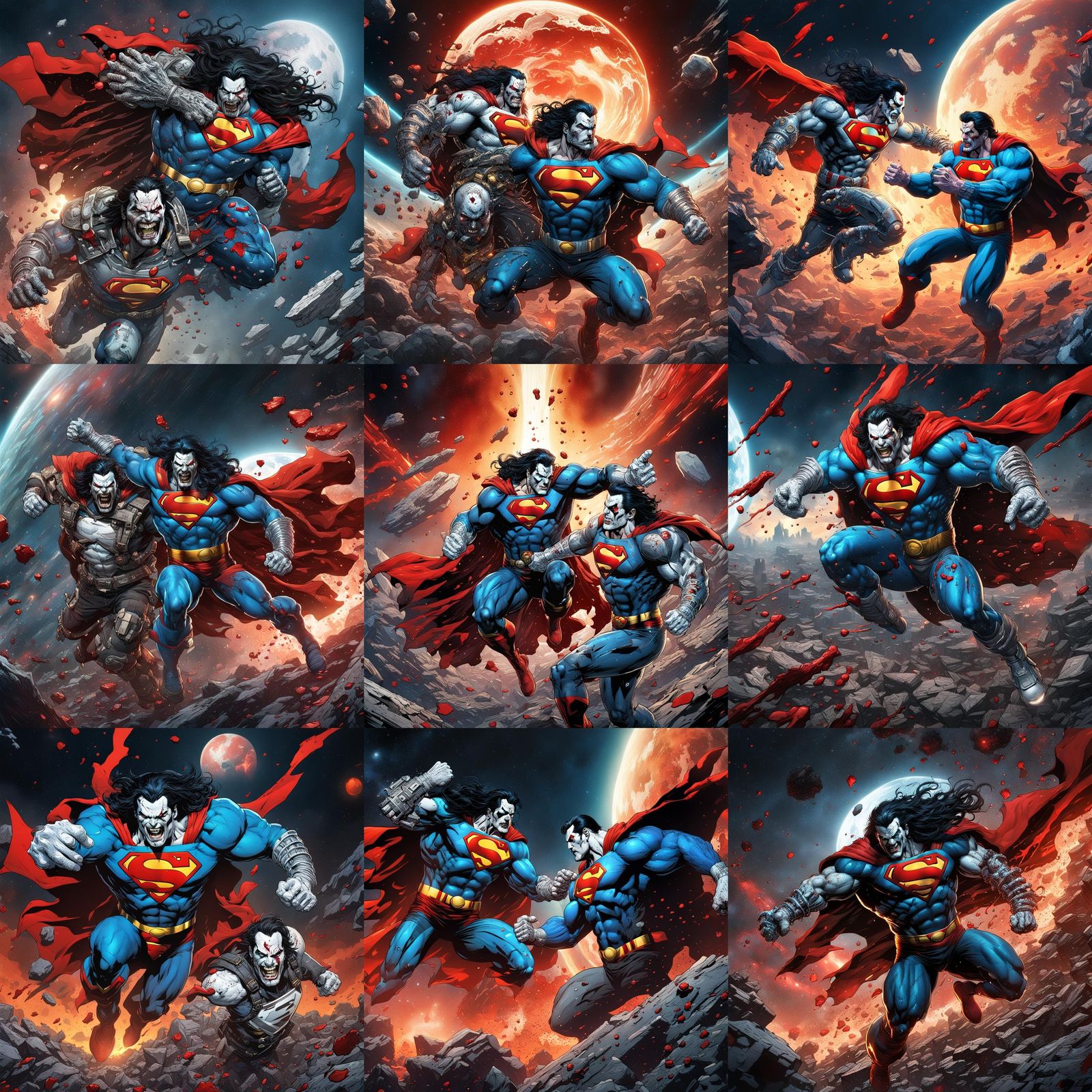 Epic Space Battle: Lobo vs Superman Comic Art