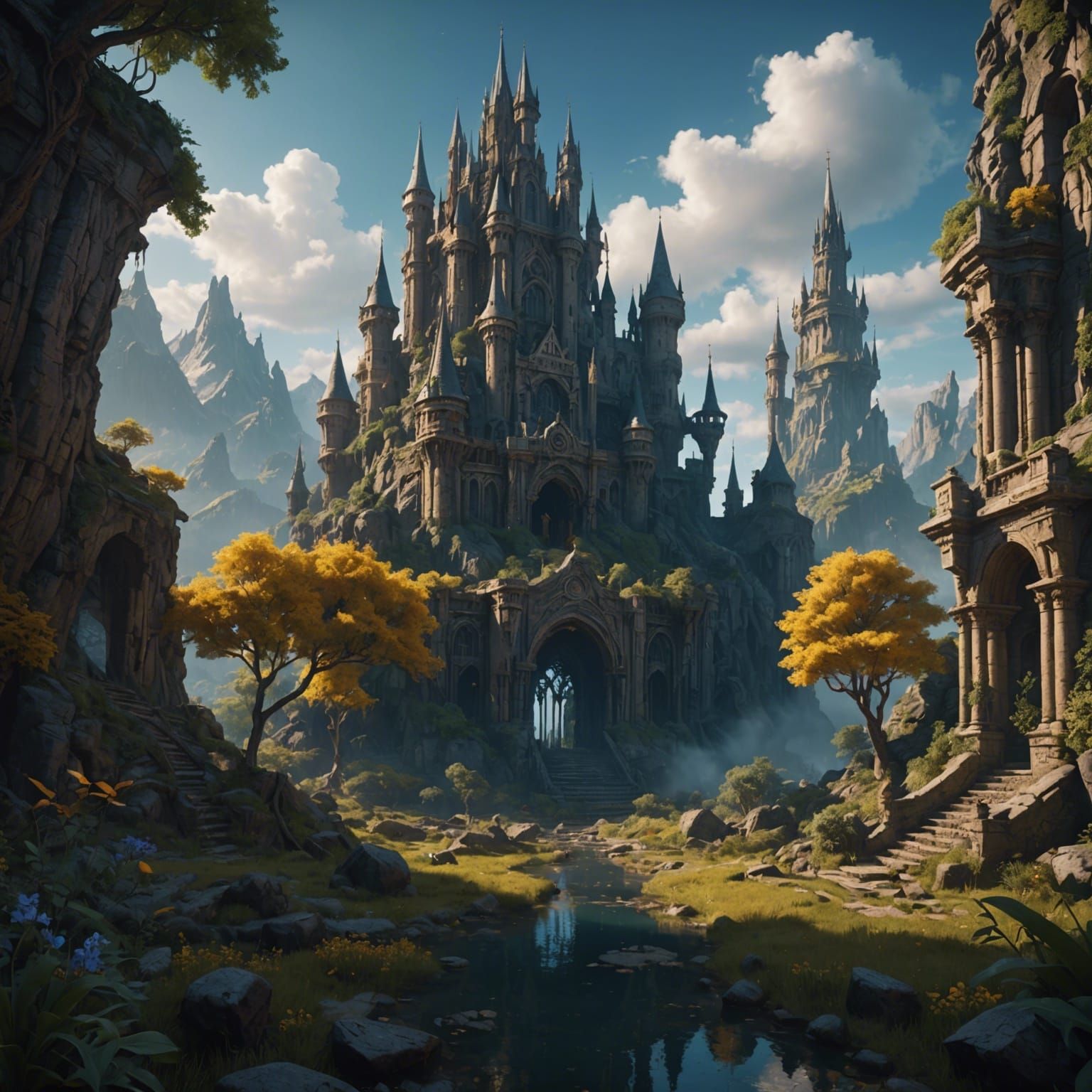 Fantastical Matte Painting in Deep Color