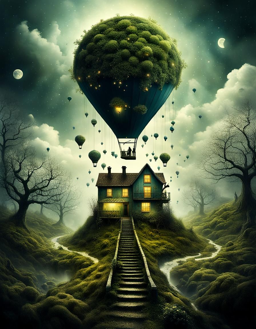 Surreal Silhouettes in Noir Double Exposure