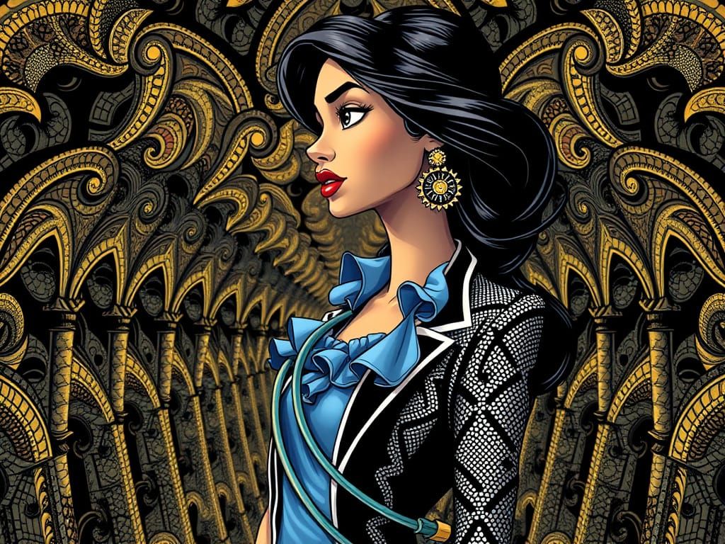 Princess Jasmine in Escher-Inspired Tessellation