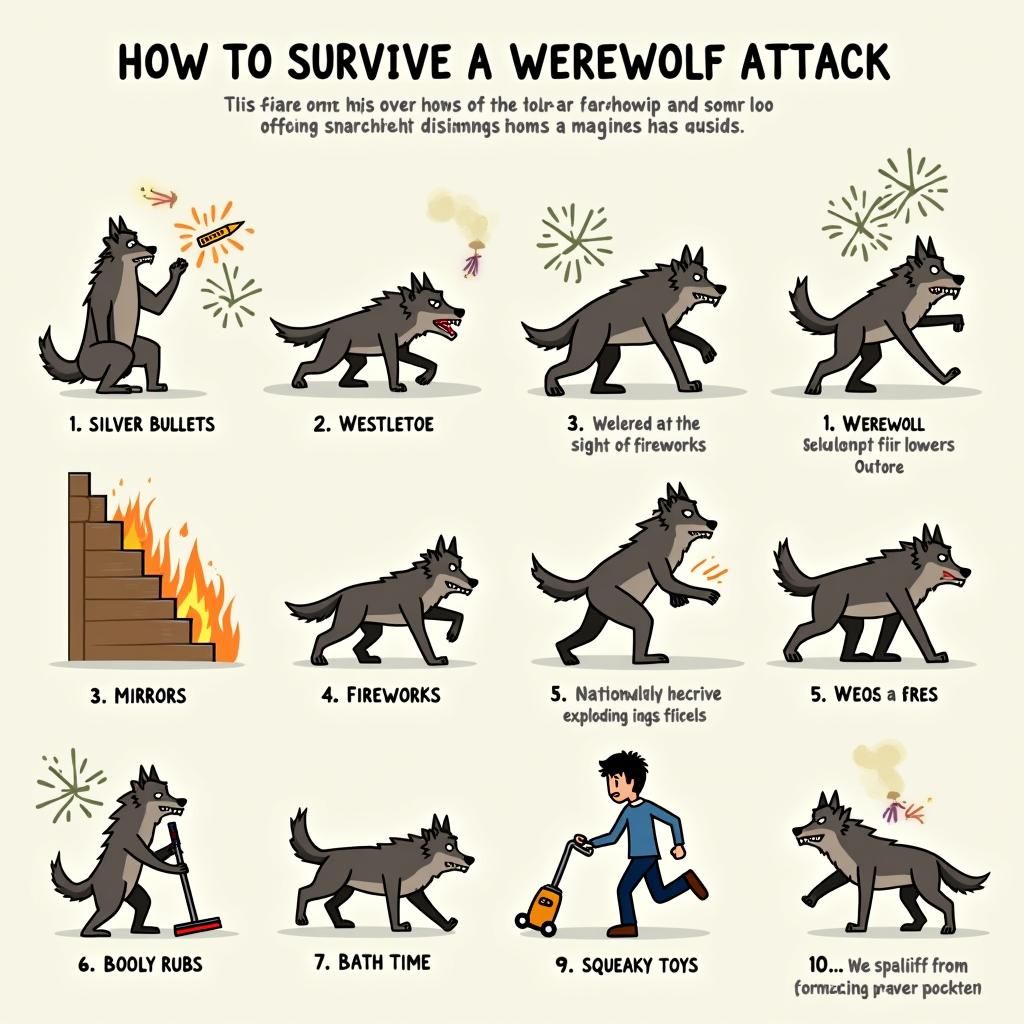 Humorous Werewolf Attack Survival Guide Infographic