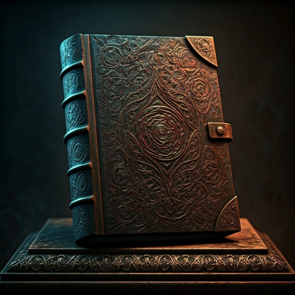 Eerie Necronomicon Book with Hyper-Realistic Details