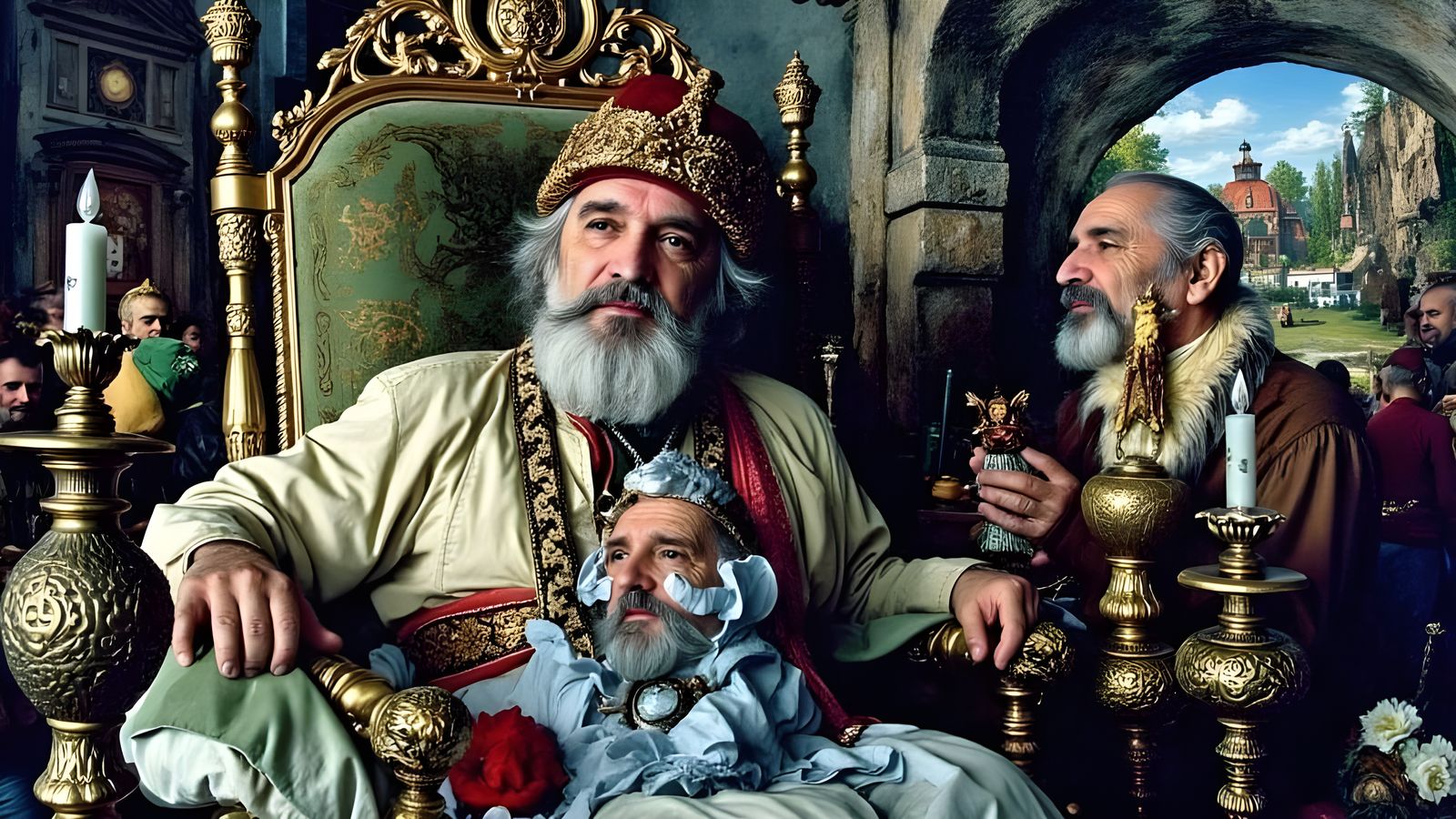 Otto Rapp Enthroned, Inspired by Dürer and Bosch