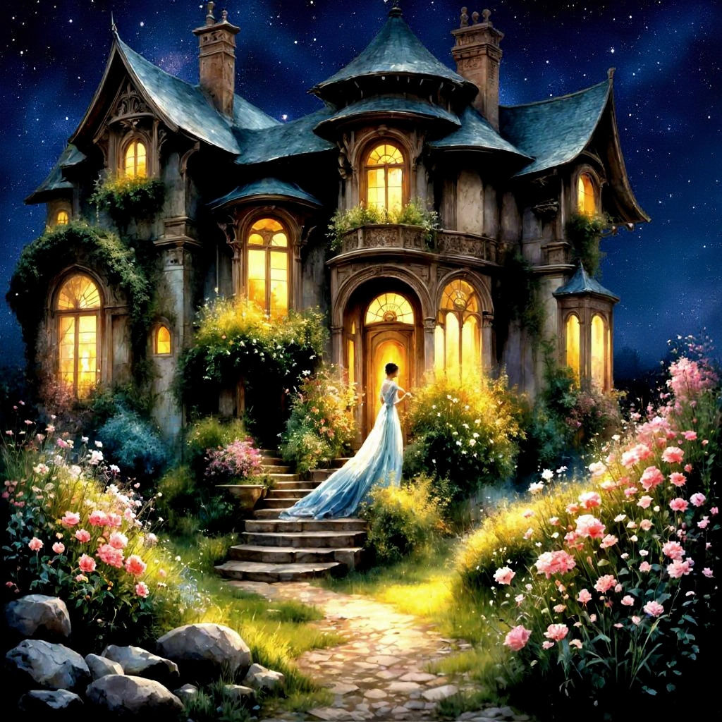 <lora:Starry Silhouettes-F:1.0>  <lora:Light and Lace-Flux:1.0> by pino daeni