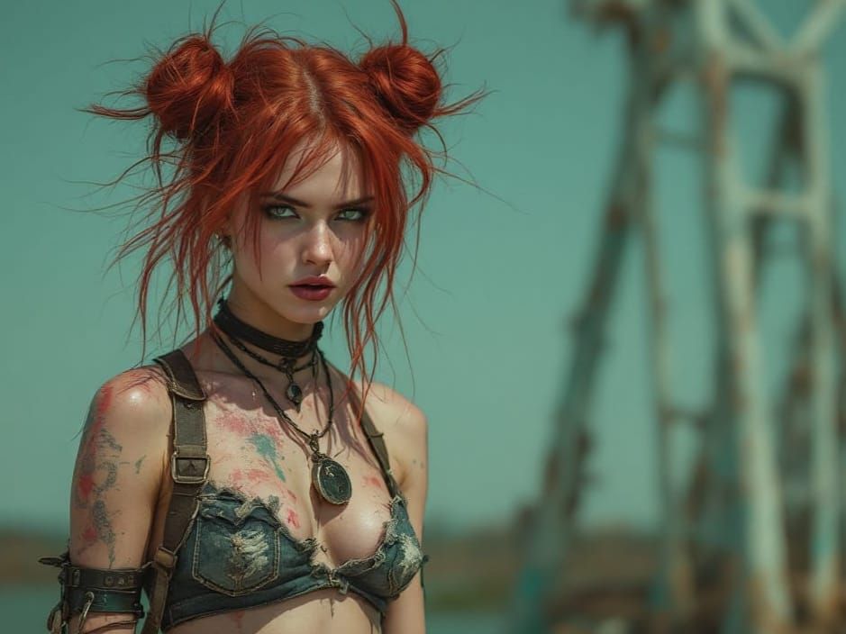 Rebellious Woman in Post-Apocalyptic Survivalist Style