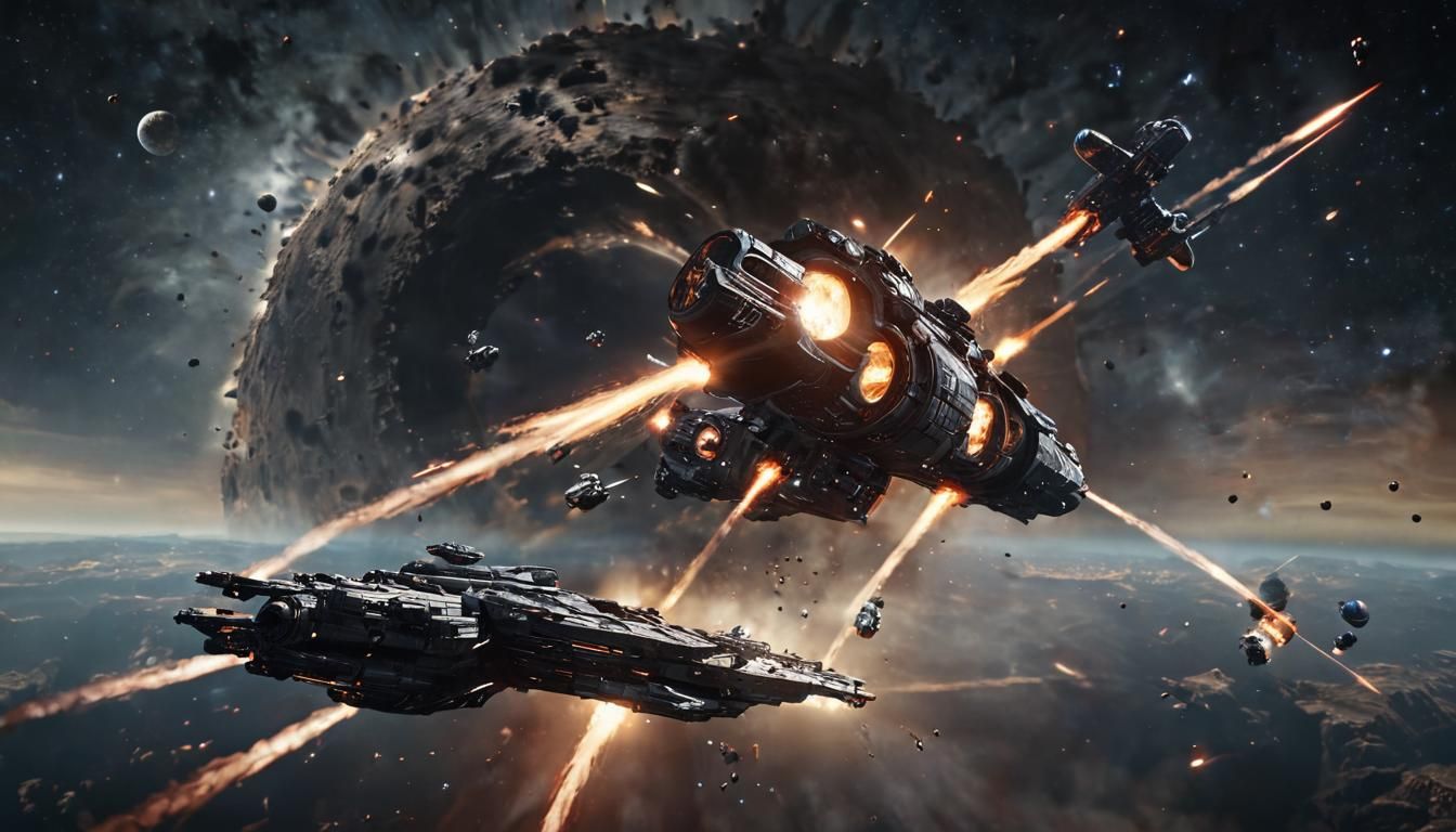 Epic Space Battle Near Black Hole in 4K