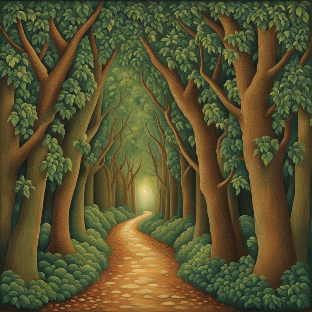 Wassailers Among Green Leaves in Photorealistic Style