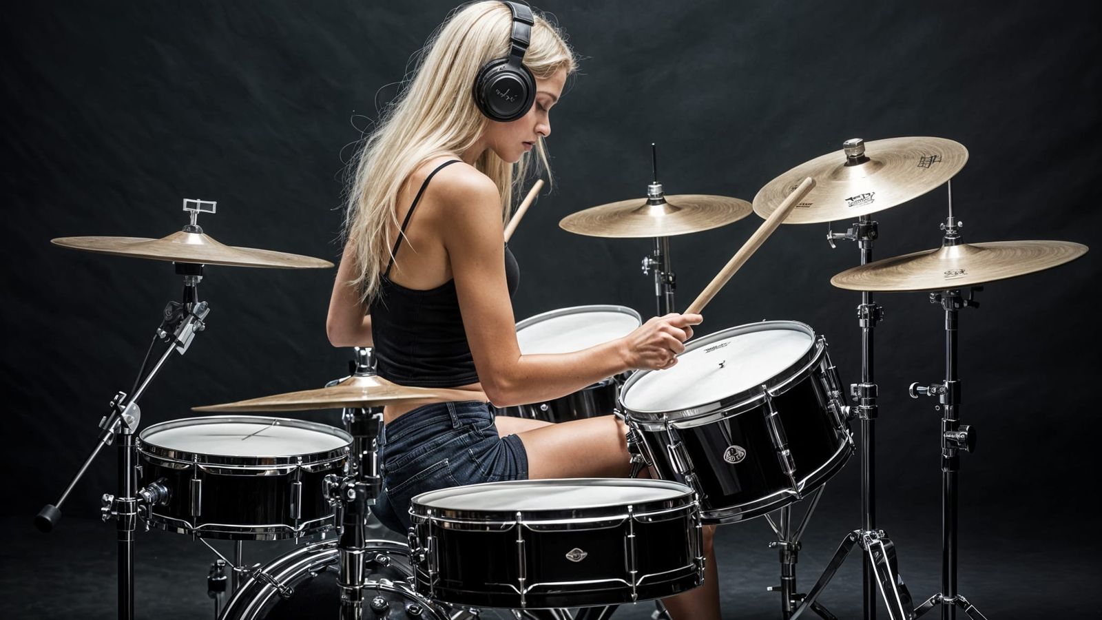 Tall Drummer in Moody, Atmospheric Style