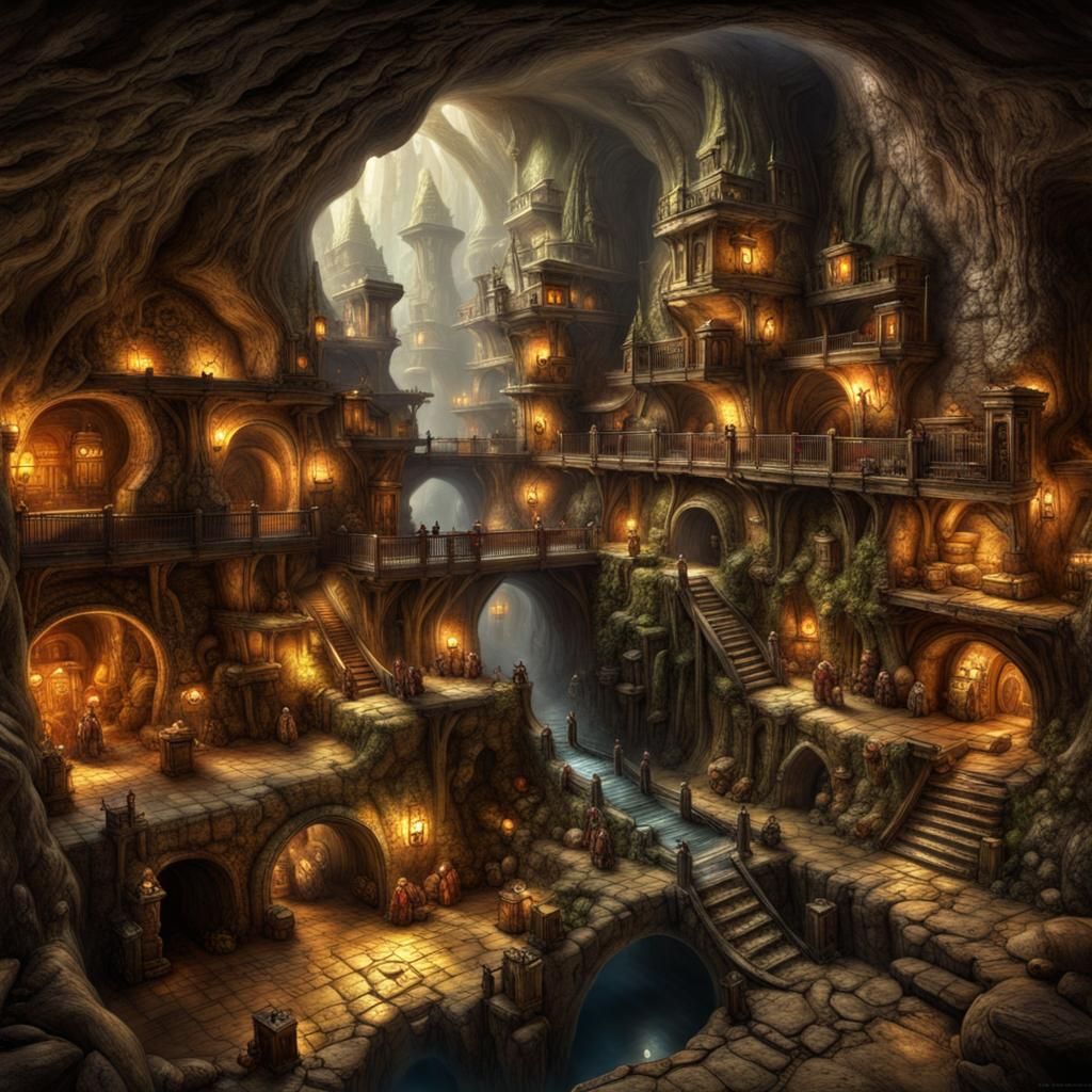 Grand Underground Dwarf City in HDR