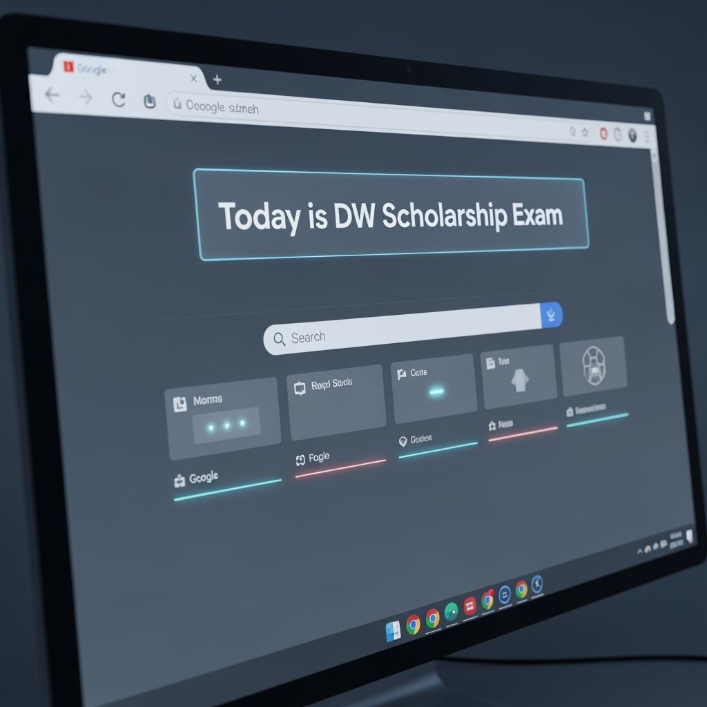 Google Homepage Notifying DW Scholarship Exam in Futuristic ...