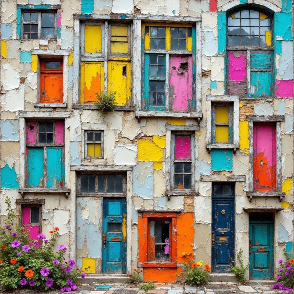 Colorful Window Wall Art in Impressionist Style