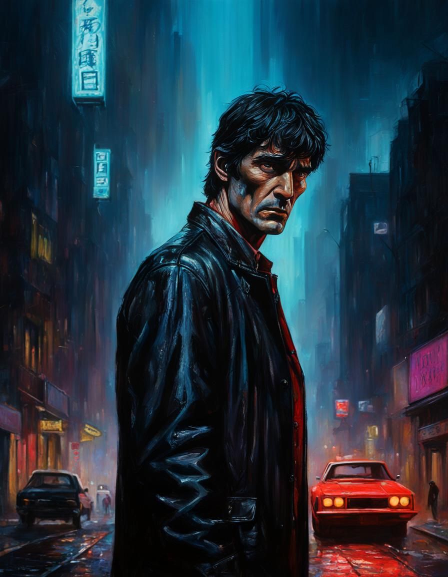 Dylan Dog Horror in Hyperrealistic Oil Painting
