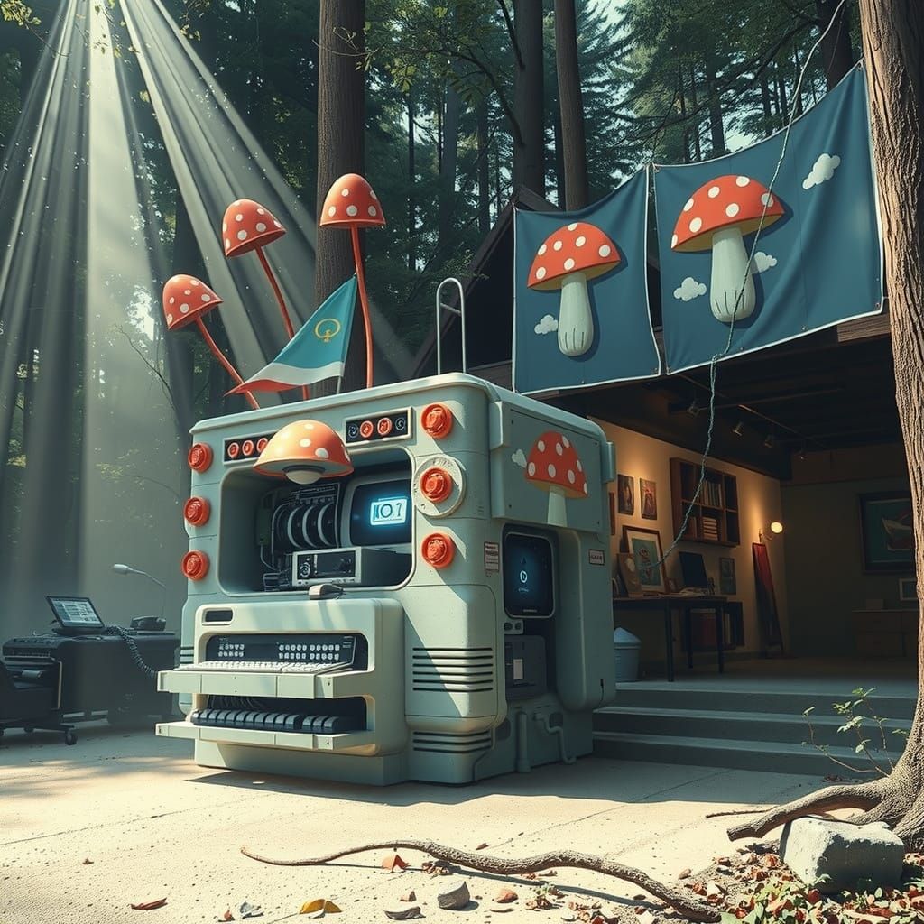 Surreal Chewing Gum Bungalow in Hyperreal Forest