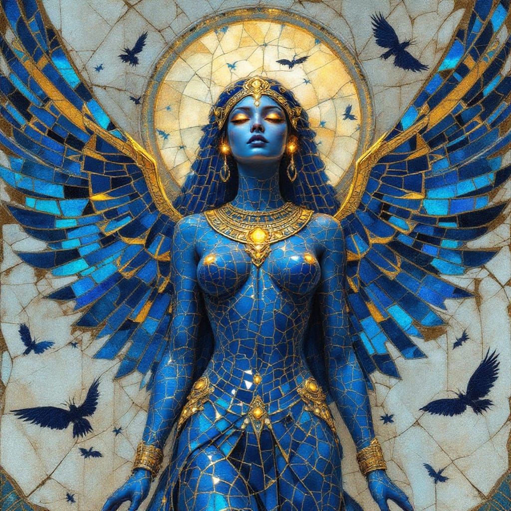 Sumerian Goddess in Ancient Lapis Lazuli