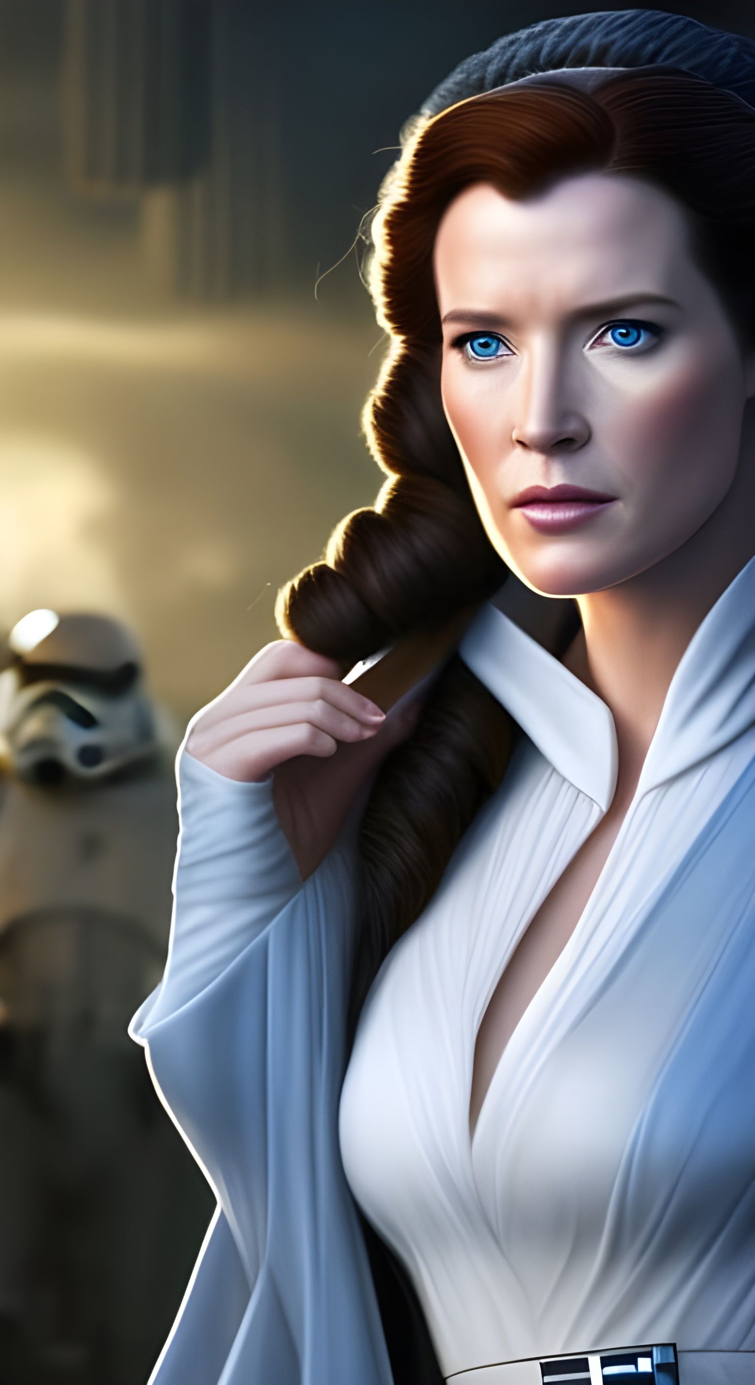 Princess Leia Portrait in Hyperrealistic Digital Art