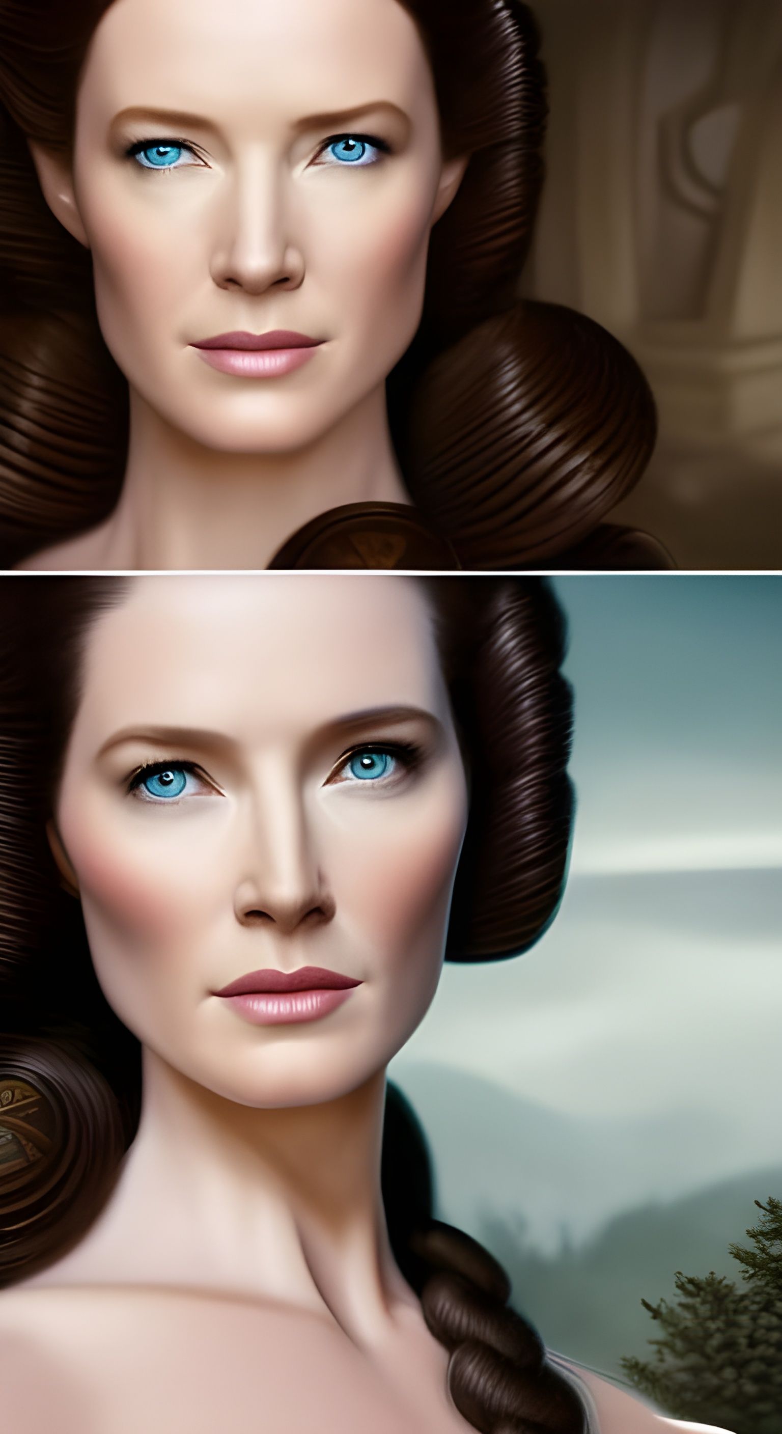 Princess Leia Hyperrealistic Portrait in Cinematic Lighting