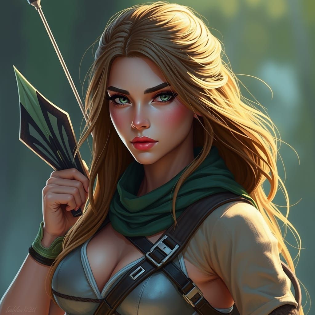 Artemis: Huntress of Beauty and Grace, in Digital Art Style
