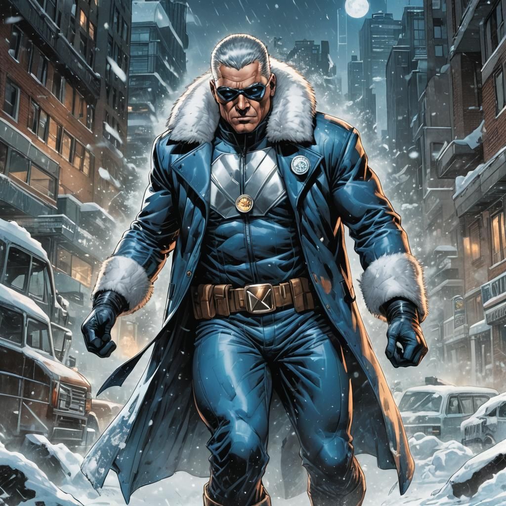 Captain Cold Action Scene in Comic Book Art