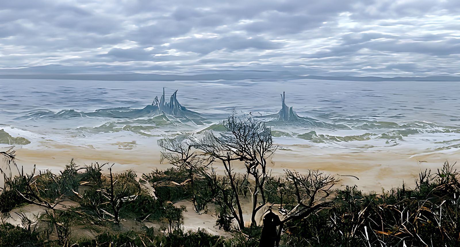 Enigmatic Horror World in Digital Illustration Style