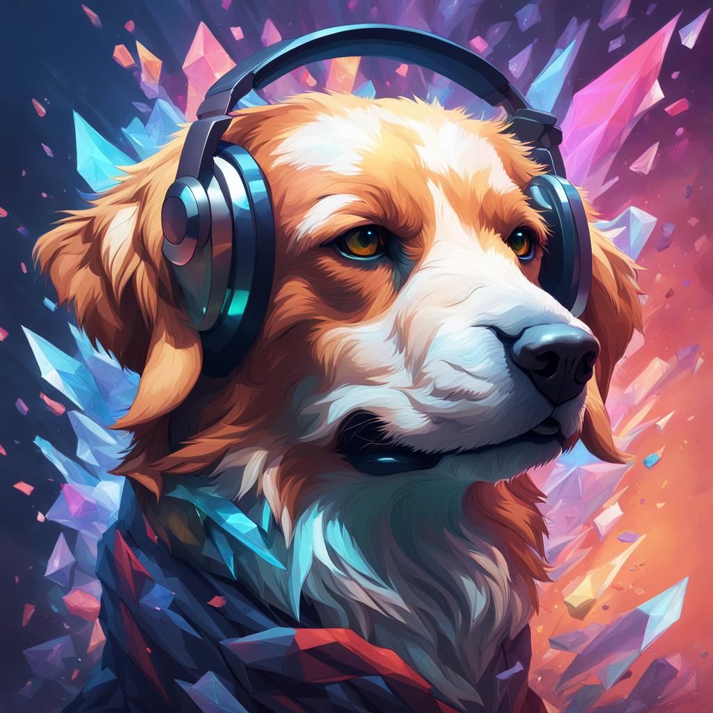 Hyperdetailed Crystal Dog Portrait in Unreal Engine 5