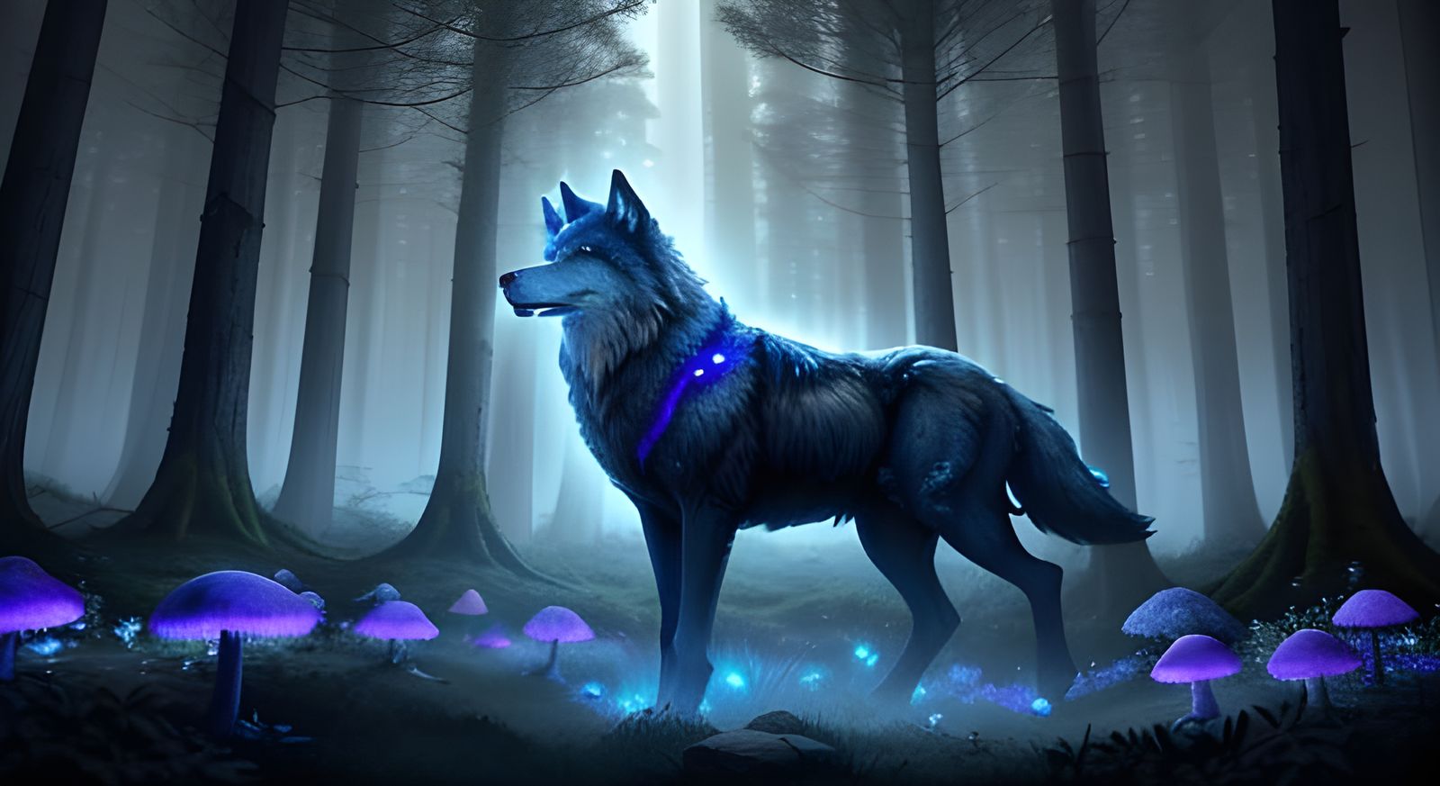 Mystic Wolf in Twilight Glade
