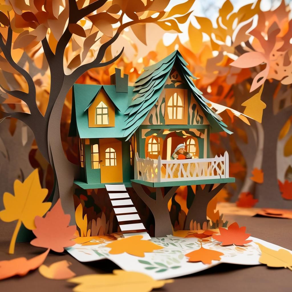 Cozy Elf Creates Paper Art Collage
