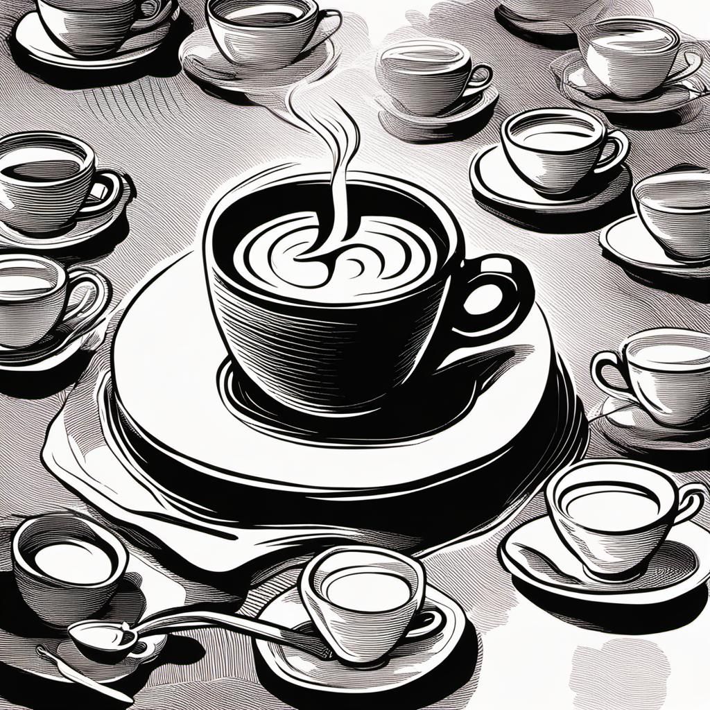 Inviting Cup of Coffee with Fresh Coffee Beans