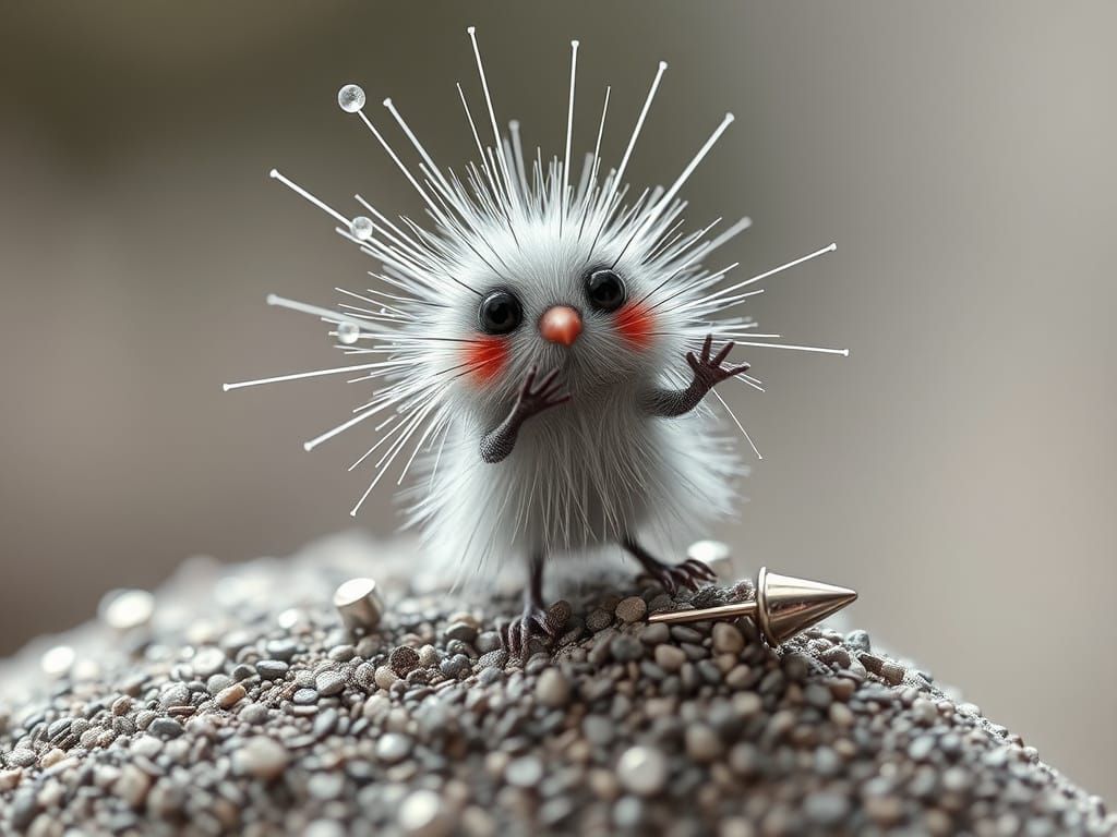 Teeny Tiny Fluffty Metic Turning a Grimacing Wink Dancing on the Points on the Curve of a Pin