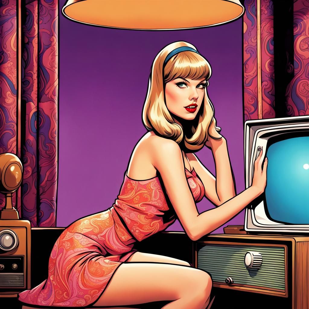 Singer as Jeannie in Comic Book Art Style