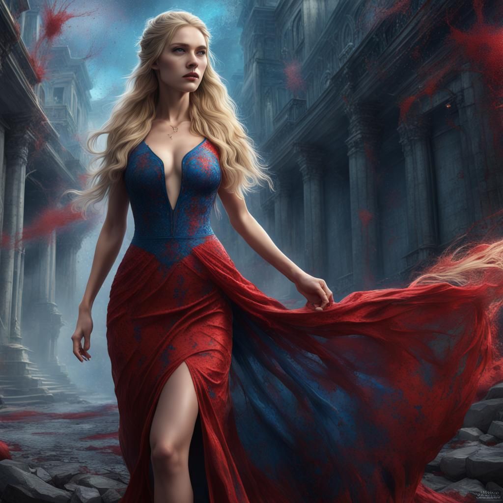 Ink Splatter Portrait of a Beautiful Woman