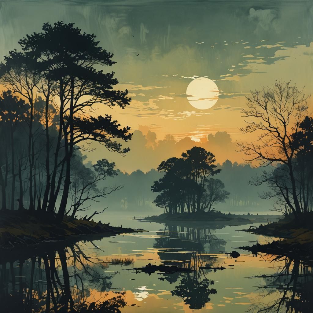 New Morning After Darkness: Impressionistic Landscape