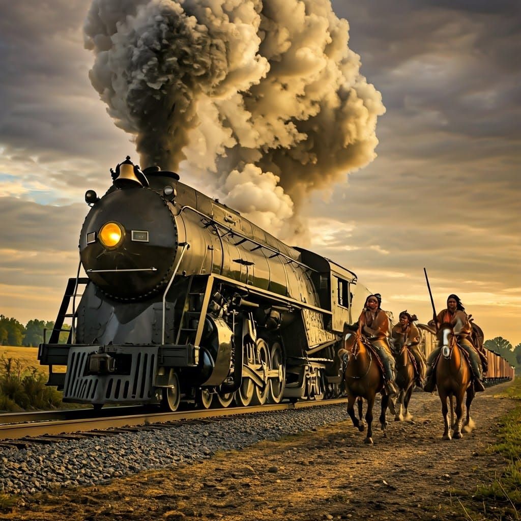Cherokee Warriors Storming a 1950s Train Heist in Classic We...