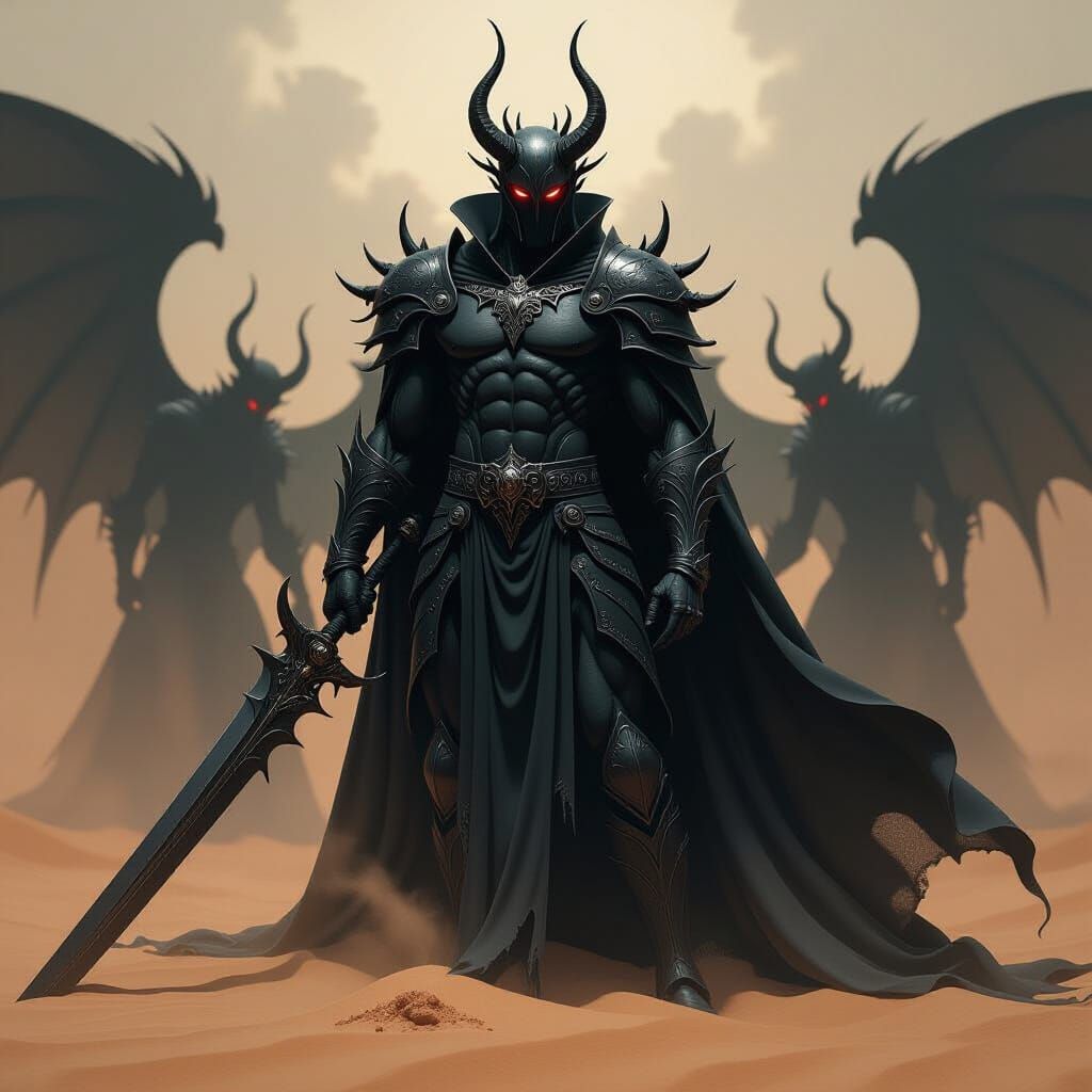 Majestic Dark King in Devilish Shadows