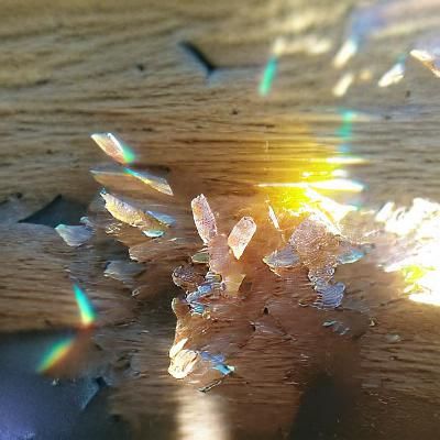 Crystalline Prism: Light Refraction Through Quartz