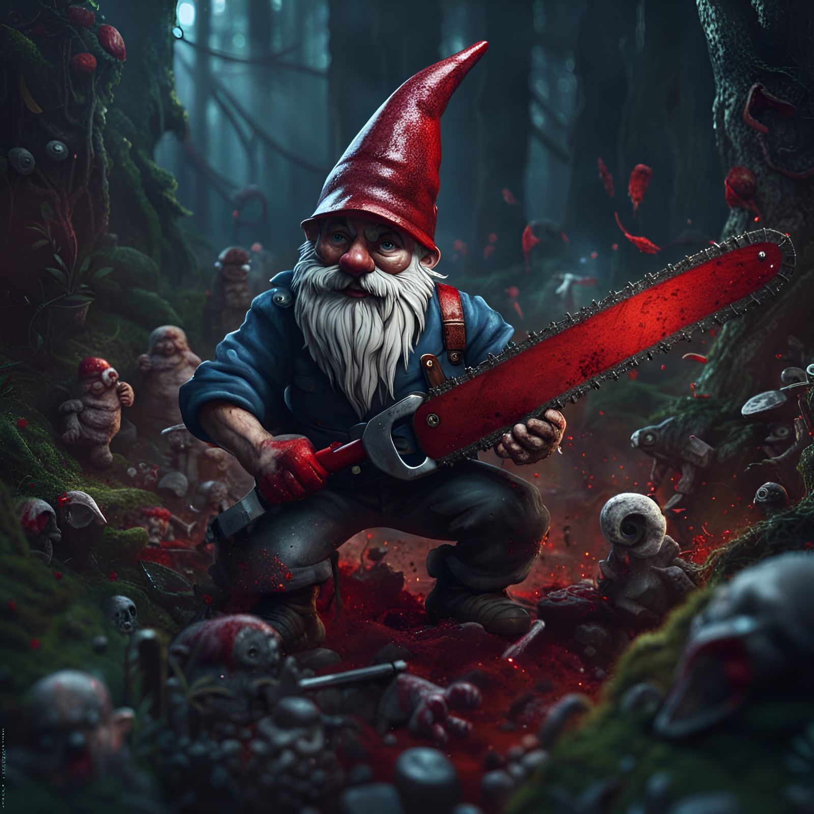 Evil Gnome Massacre: A Dark Fantasy Art Piece