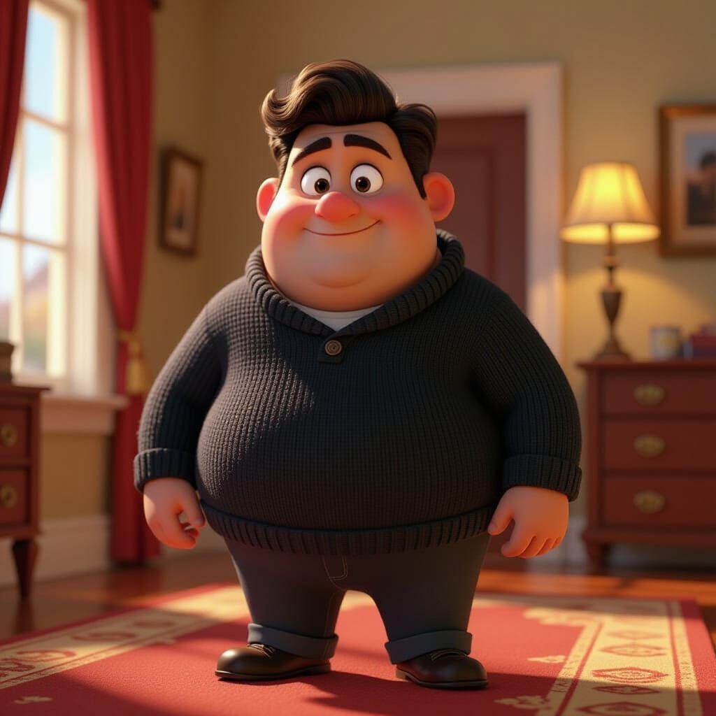 Pixar Style 3D Robber Character: Chubby & Comedic