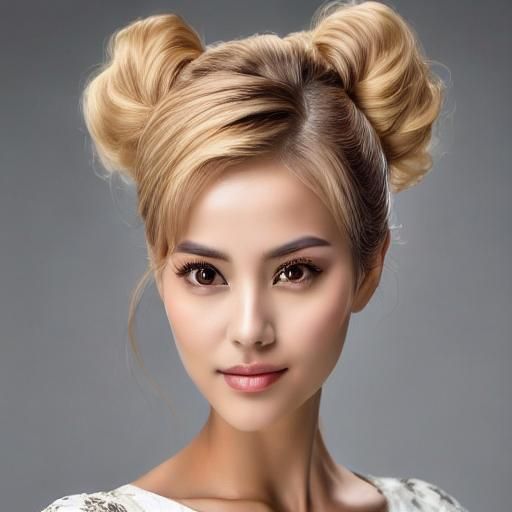 Gorgeous Japanese Woman Portrait in Photographic Style