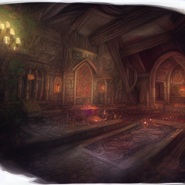 Fantasy Dwarven Palace in Chalk Art Style