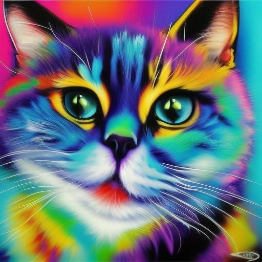 Smurf Cat Graffiti Art in Splash Style