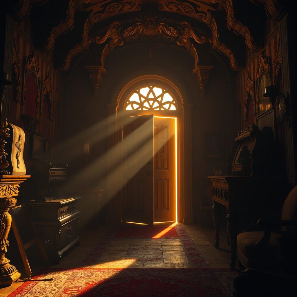 Mysterious Chamber Beyond the Creaking Door