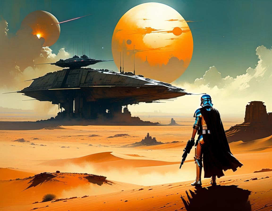 Star Wars Battlefield in Alien Desert Landscape